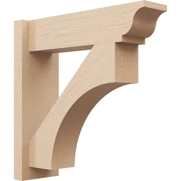 7 1/2-in W x 20-in D x 28-in H Westlake Trad Rough Cedar Woodgrain TimberThane Outlooker, Primed Tan, Ekena Millwork, Mfr#: OUTUR075X20X28WTL04RCPR